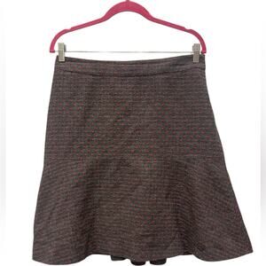 RED Valentino Gray and Red A-Line Skirt